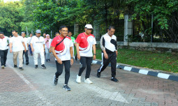 Mentan dan Menhub Olahraga Pagi Bersama di Kementerian Pertanian